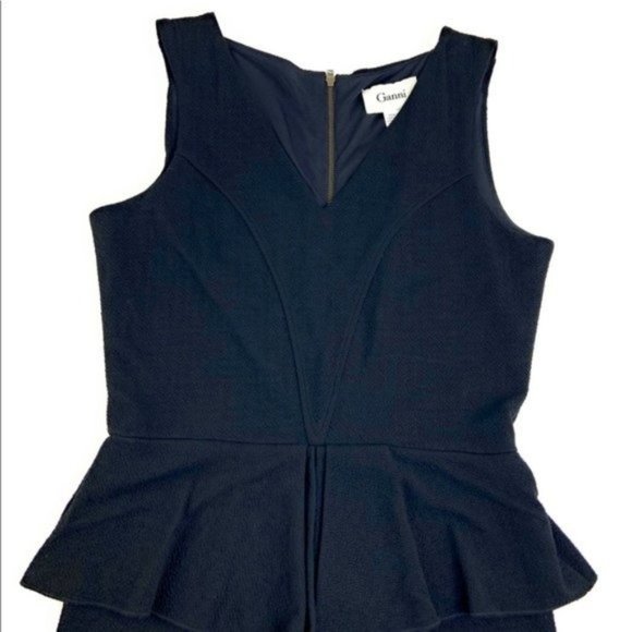 Anthropologie Ganni Black Sleeveless Peplum Dress - Picture 4 of 8
